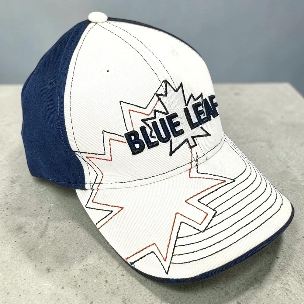 Blue Leaf Canada Maple Leaf 3D Embroidered Cap Hat NWOT Navy White Strapback